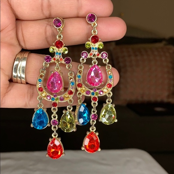 Gorgeous colorful Statement earrings - Picture 2 of 4